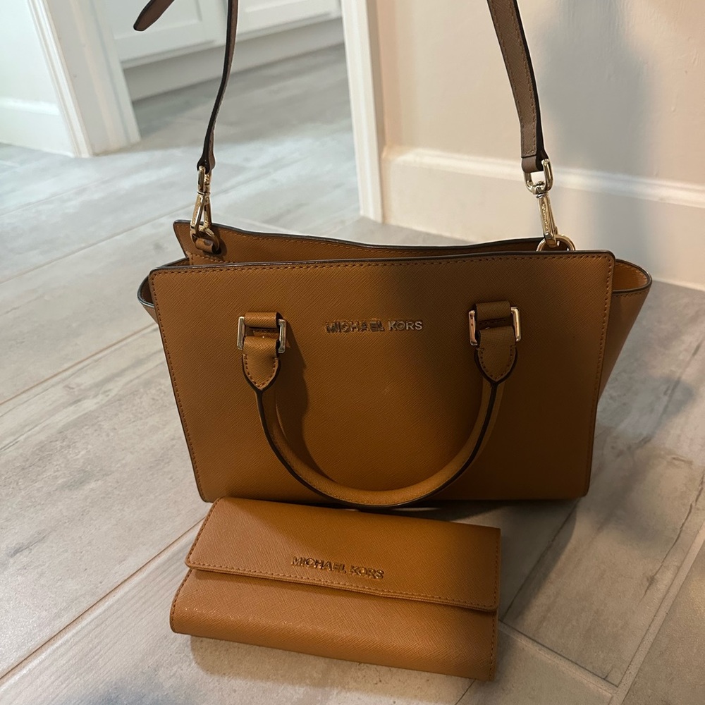 Michael Kors Brown Satchel and Wallet Set